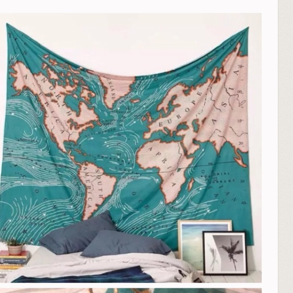 Urban Outfitters 4040 Locust Ocean Map Tapestry